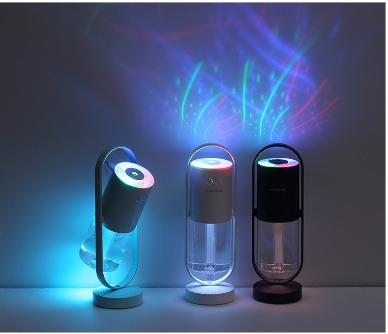 Magic Shadow USB Air Humidifier with Projection Night Lights, Ultrasonic Car Mist Maker, and Mini Office Air Purifier