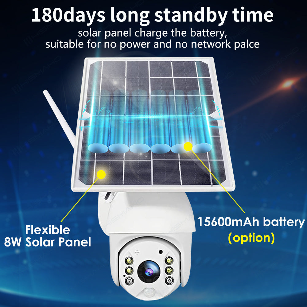 4G LTE Wireless Security Camera with 1080P HD, IP WIFI, Solar Panel, and Night Vision