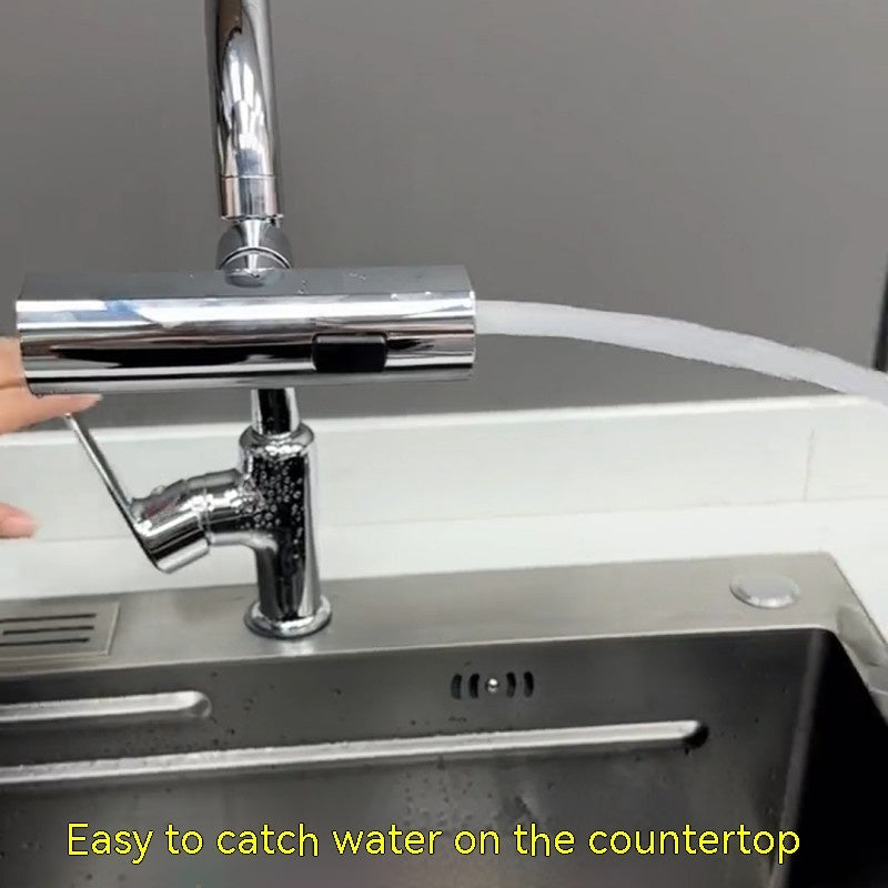 Multifunctional Kitchen Faucet Extension with Rotating Splash-Proof Water Nozzle