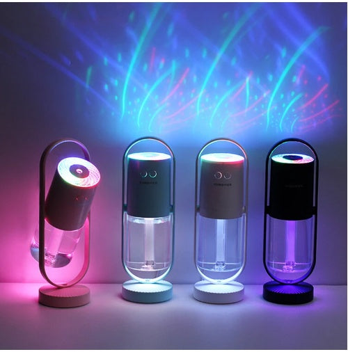 Magic Shadow USB Air Humidifier with Projection Night Lights, Ultrasonic Car Mist Maker, and Mini Office Air Purifier
