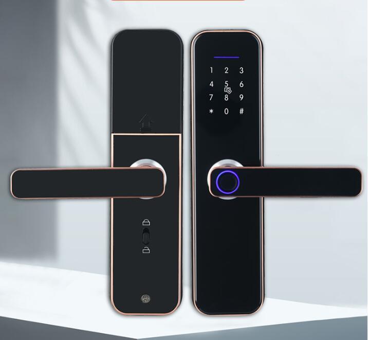 Apartment Office Wooden Door Electronic Fingerprint Lock with WiFi and TTLOCKAPP Integration"