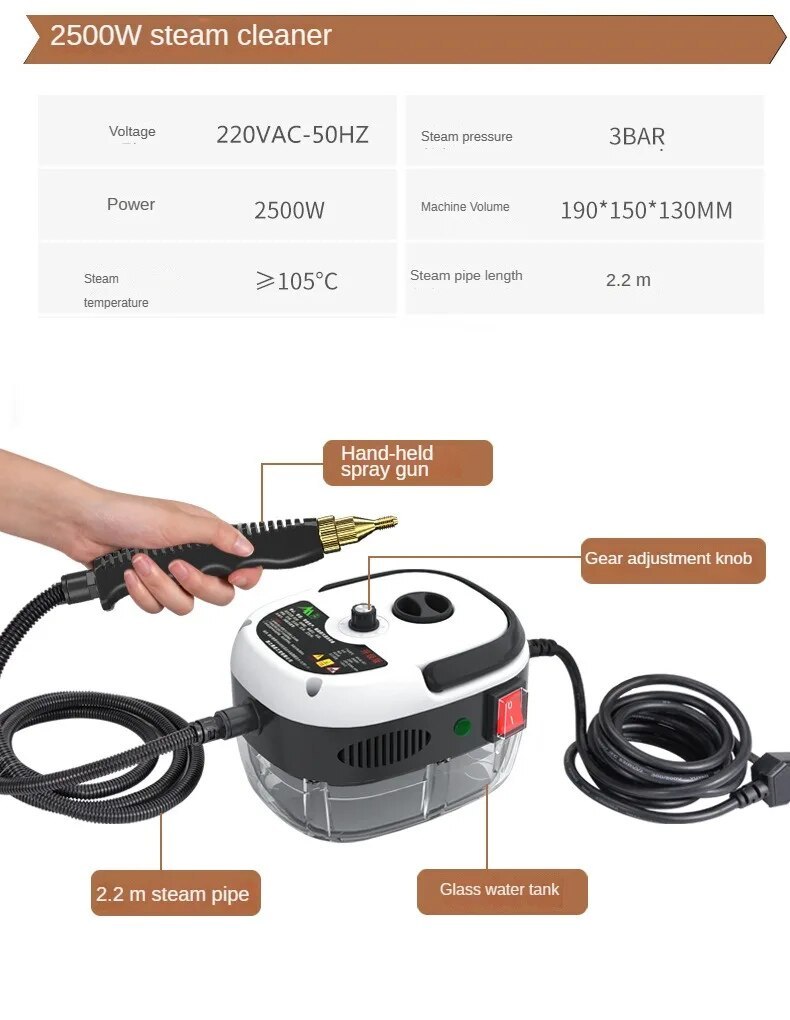 High-Pressure Steam Cleaner for Kitchen and Range Hood Oil Stains