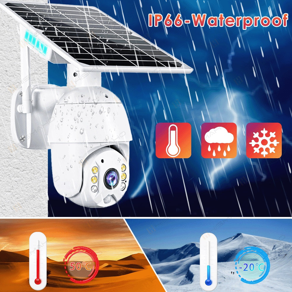 4G LTE Wireless Security Camera with 1080P HD, IP WIFI, Solar Panel, and Night Vision