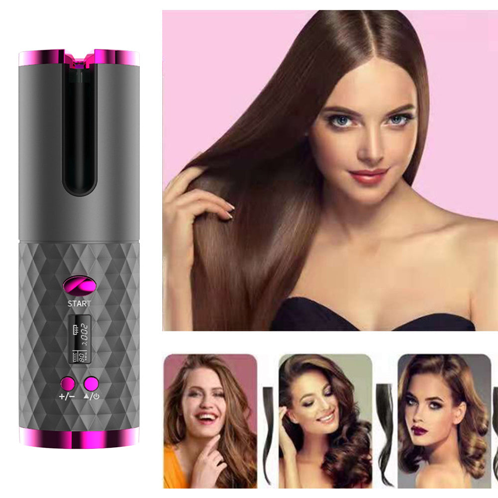 Electric LCD Display  Rotating Hair Curler Hair Waver Curling Iron