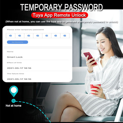 Apartment Office Wooden Door Electronic Fingerprint Lock with WiFi and TTLOCKAPP Integration&quot;