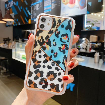 Electroplating love leopard print small waist protective