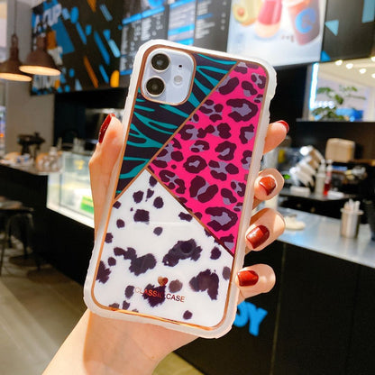 Electroplating love leopard print small waist protective