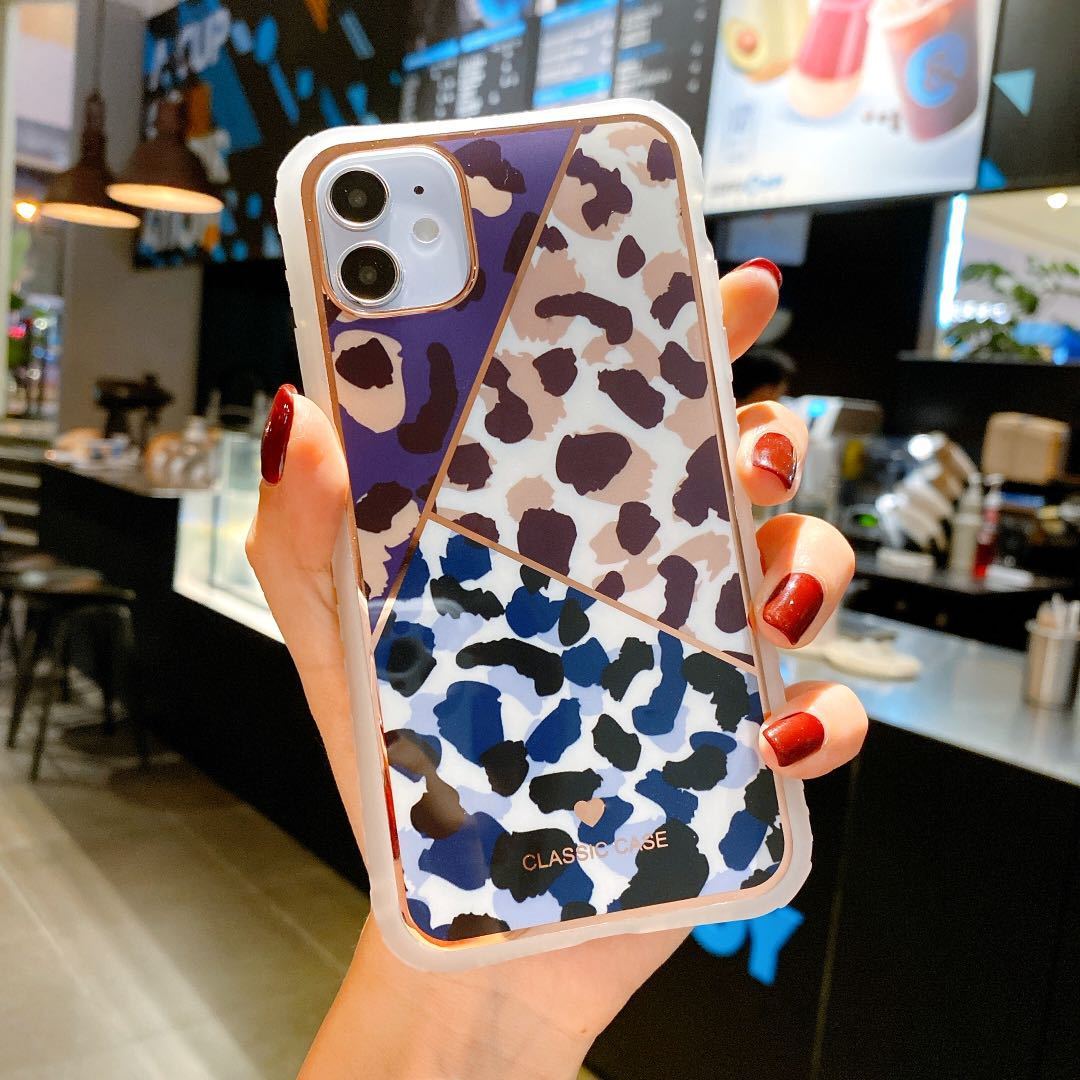 Electroplating love leopard print small waist protective