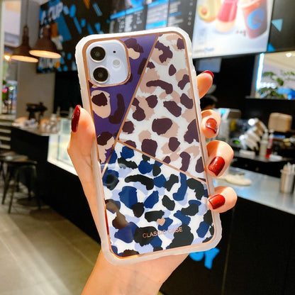 Electroplating love leopard print small waist protective