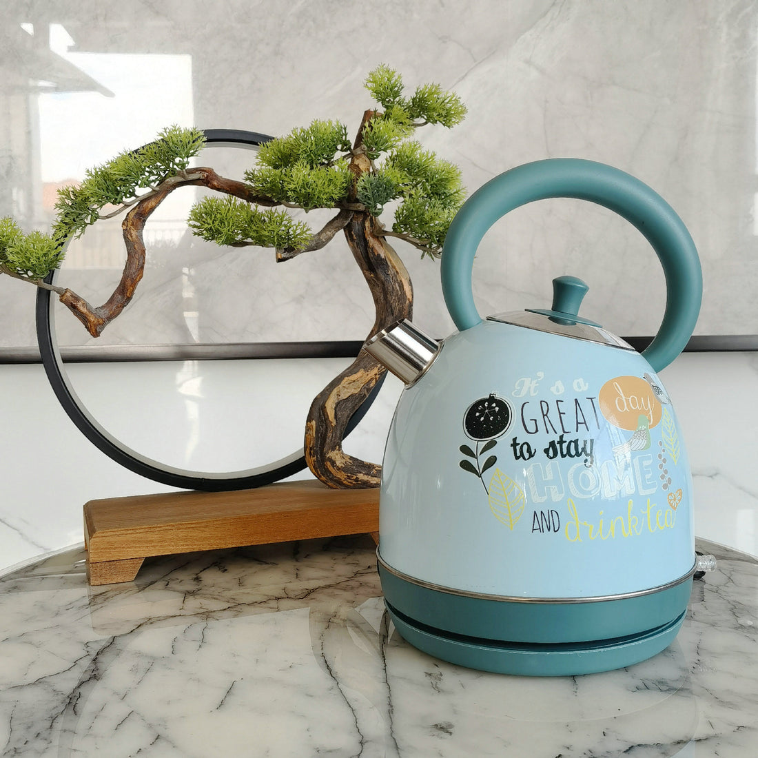 Painted Paint Vintage Electric Kettle Electric Tea Burning Stainless Steel Home Appliance